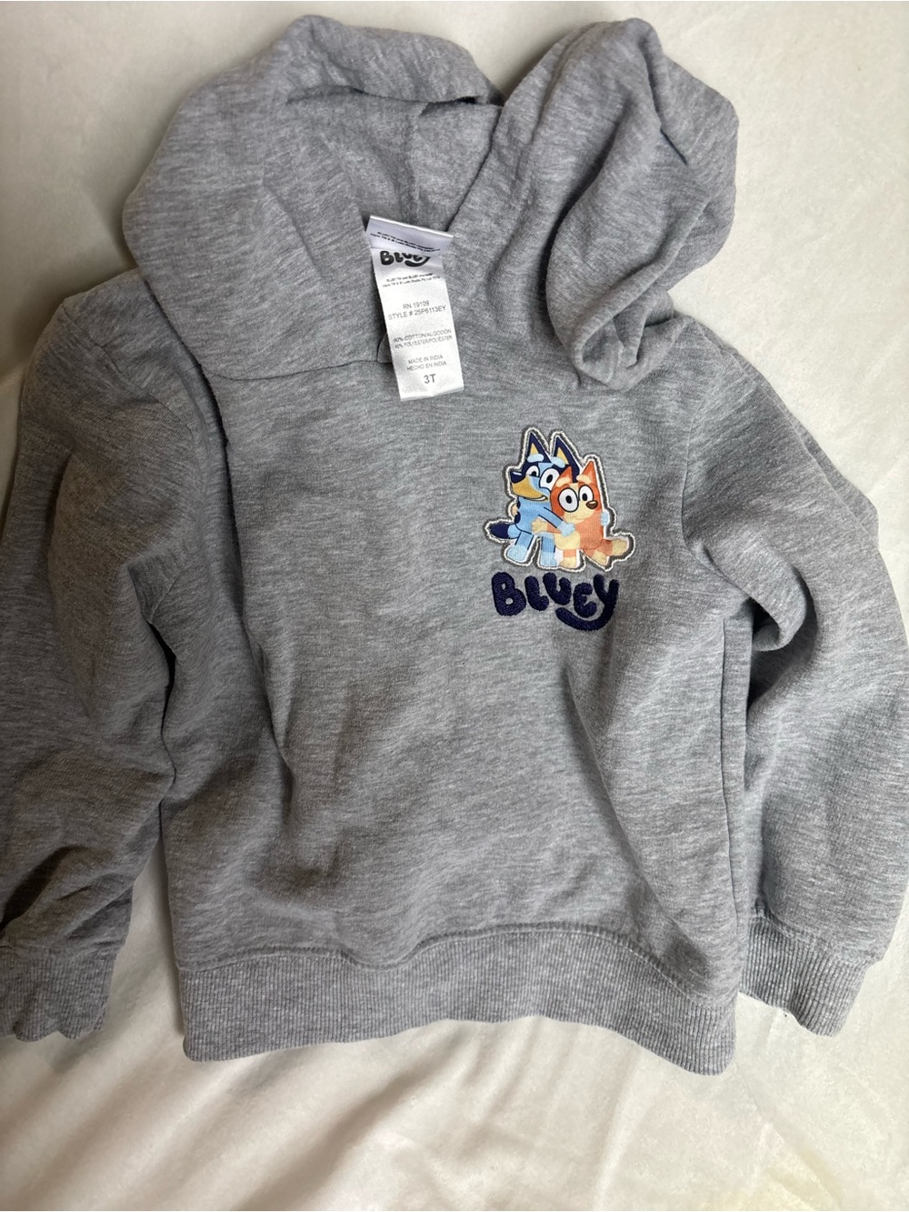 Kids' Grey Hooded Sweatshirt - Bluey 3T